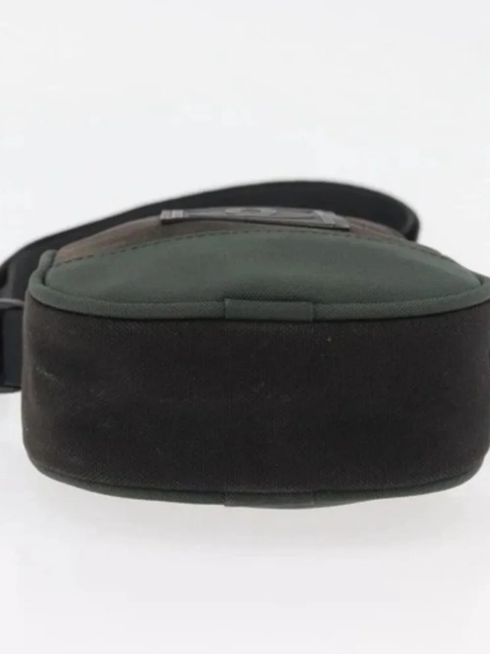 CHANEL Sports Line Shoulder Bag Canvas Green CC Auth BA11975
